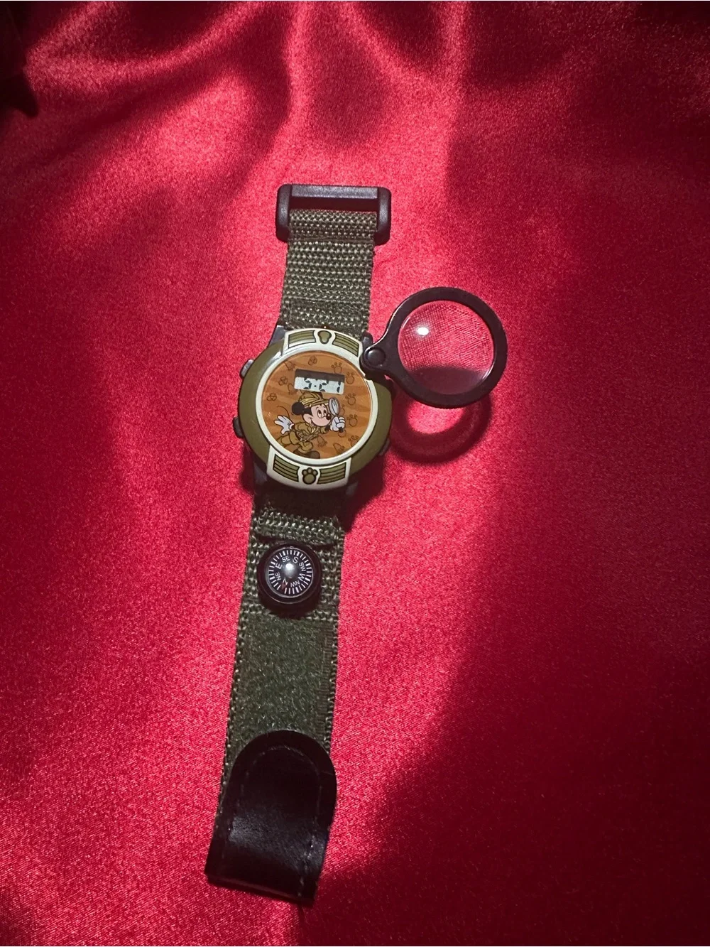 Disney Olive Green Kids' Adventure Wristband Watch with Magnifier